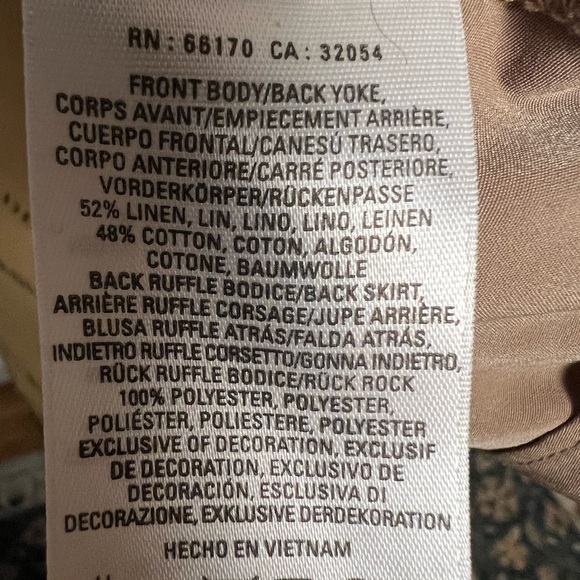 Anthropologie Meadow Rue taupe and teal striped top size small - Picture 6 of 6